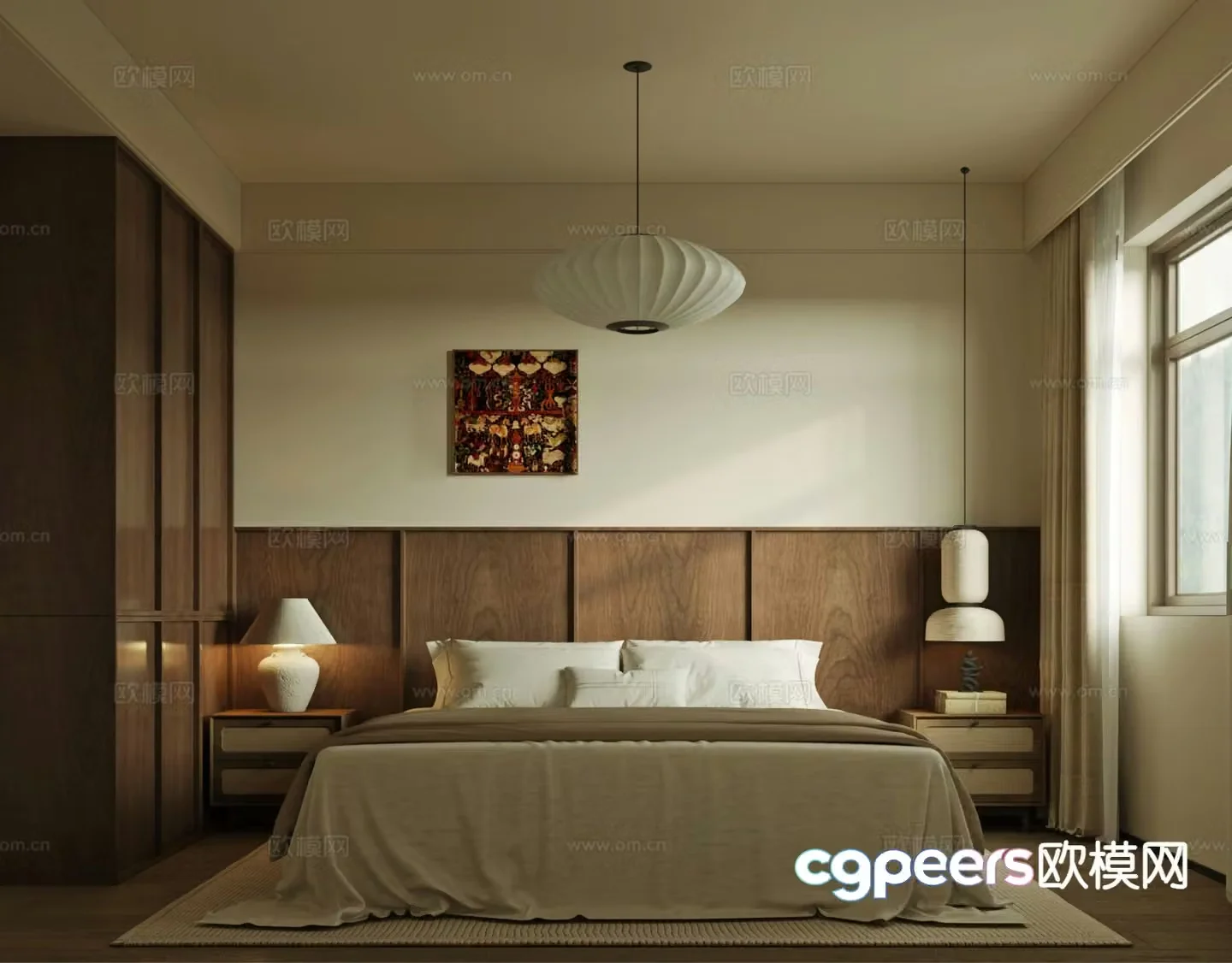 Wabi Sabi bedroom master bedroom 3d model
