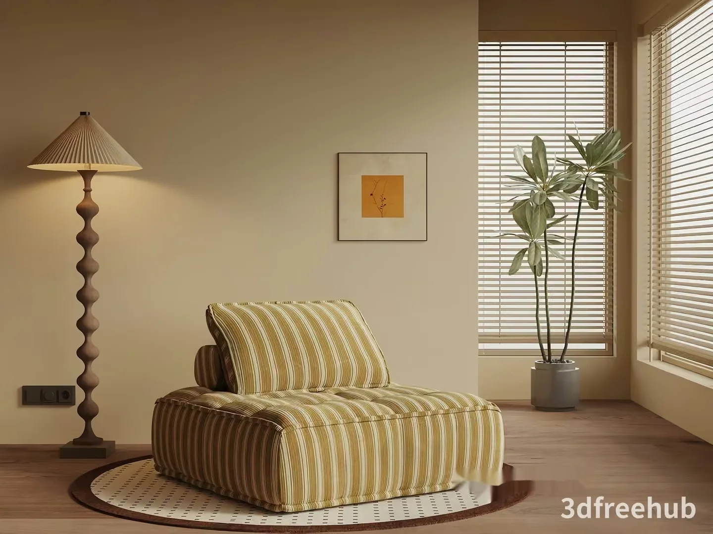 Modern Living Room 3D Model – 20934 – VRAY Render