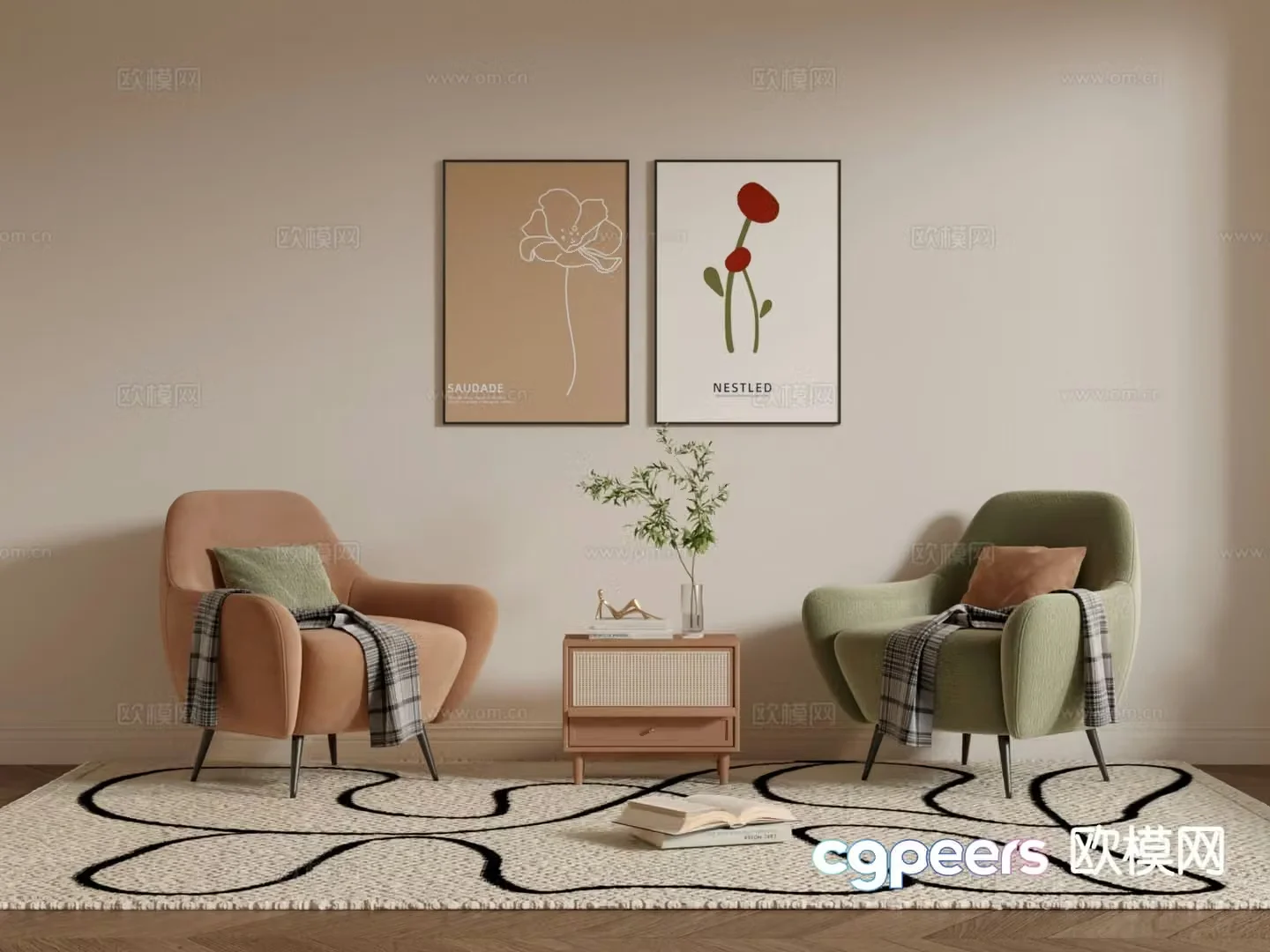 Modern single sofa 3d model