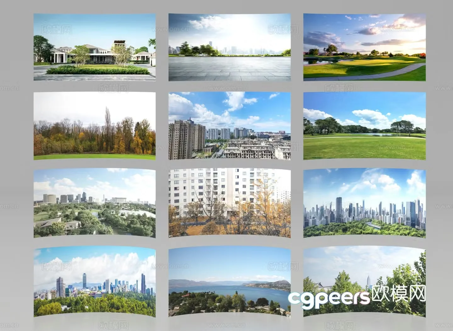 Surround background City background Green plant background Forest exterior landscape 3d model