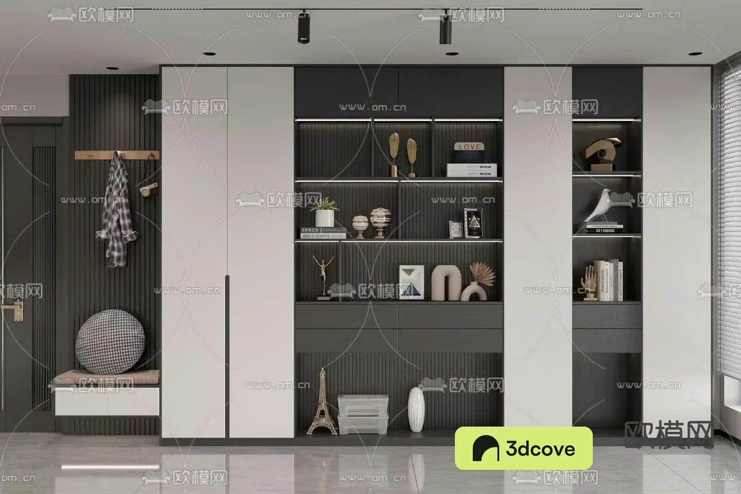 Entrance shoe cabinet and shoe changing stool
