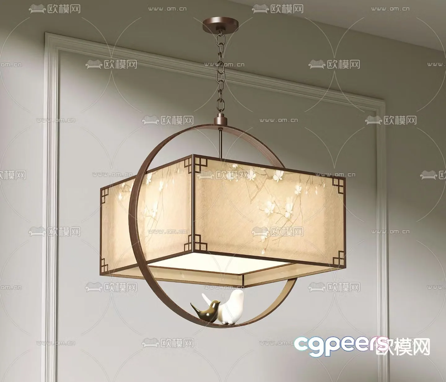 New Chinese style chandelier 3d model