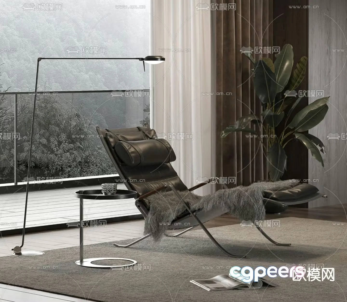 Modern lounge chair lounge chair 3d model