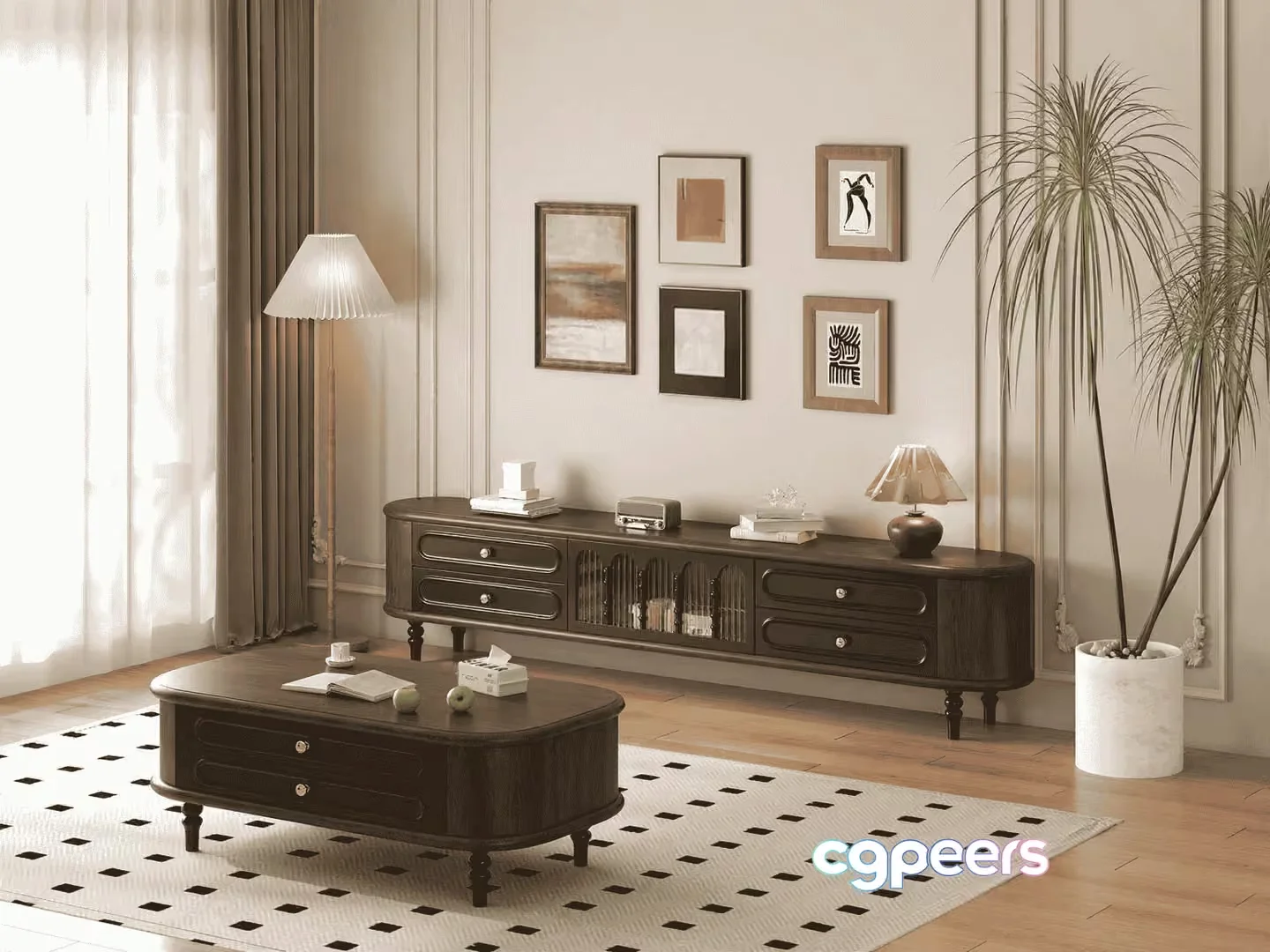 Modern Living Room 3D Model – 14527 – CORONA Render