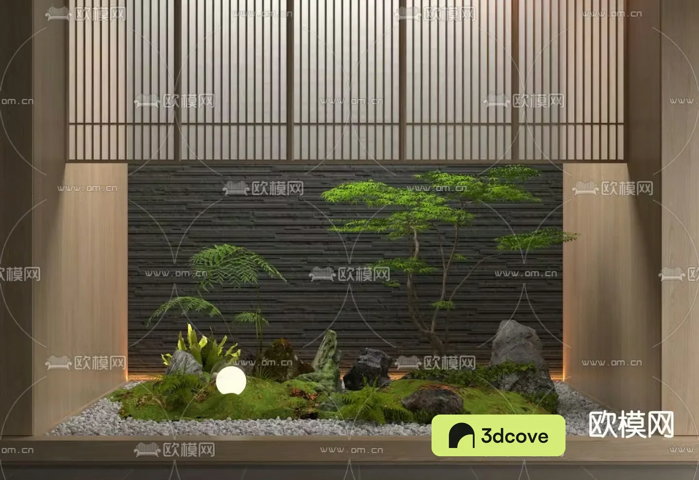 New Chinese style green plant landscape indoor landscape