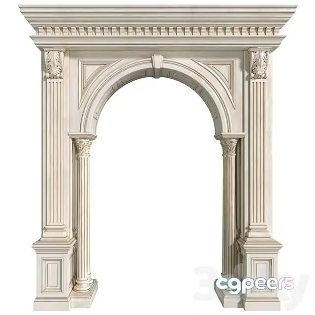 3ds Max Free – Arch in Classic Style Arched Interior Doorway