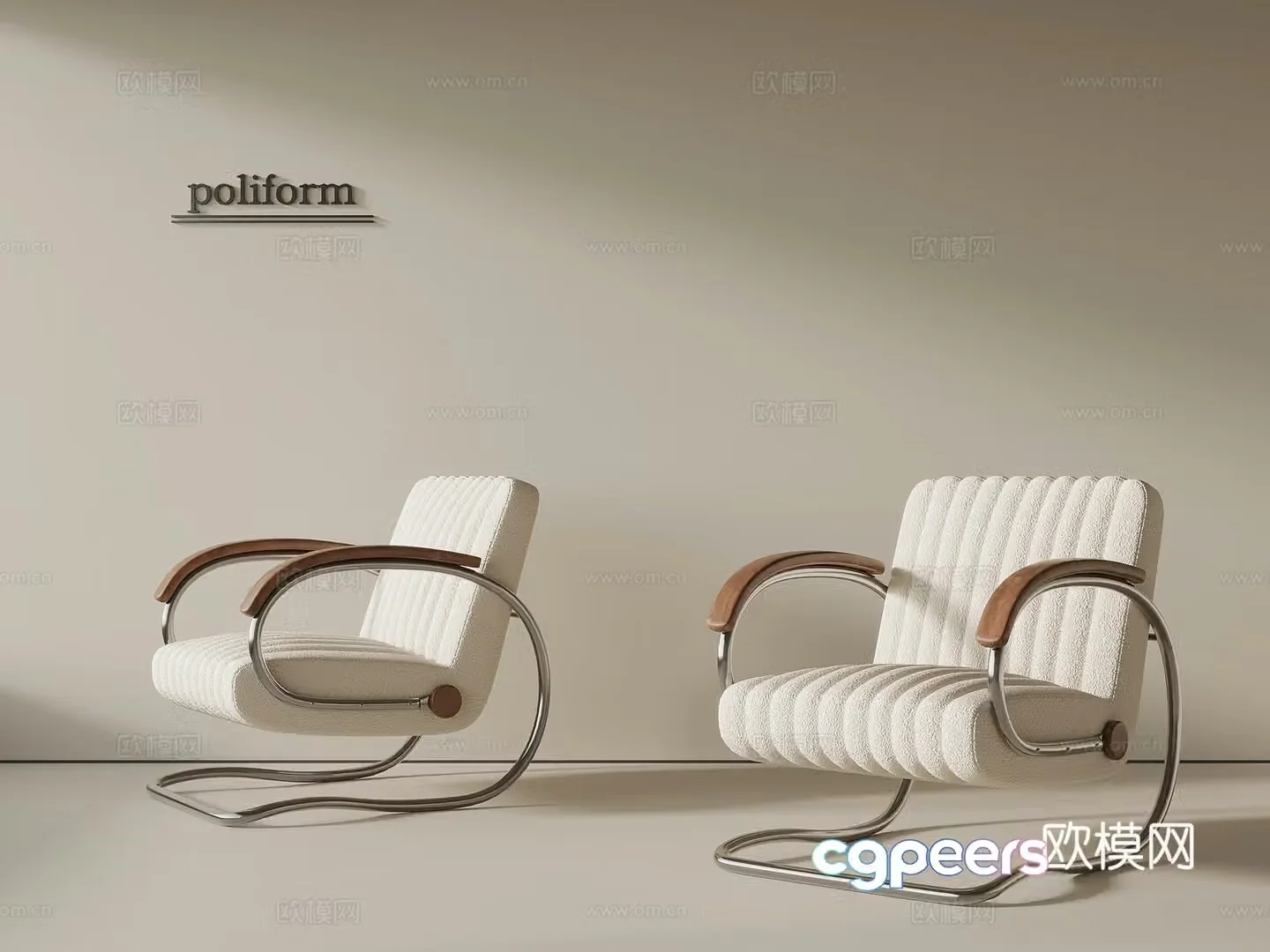 Medium style leisure chair 3d model