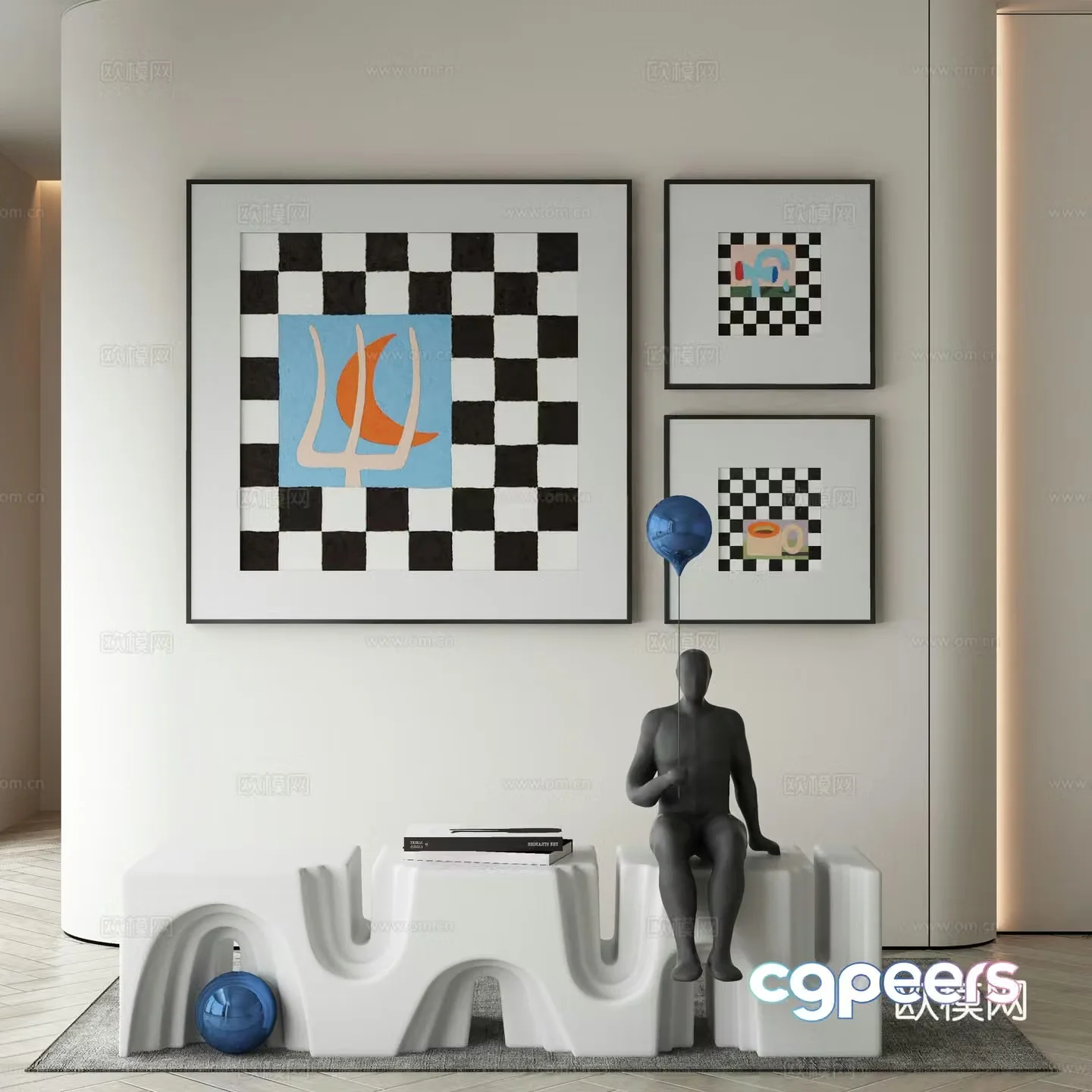 Modern Wasabi Hanging Painting Oil Painting 3D Model