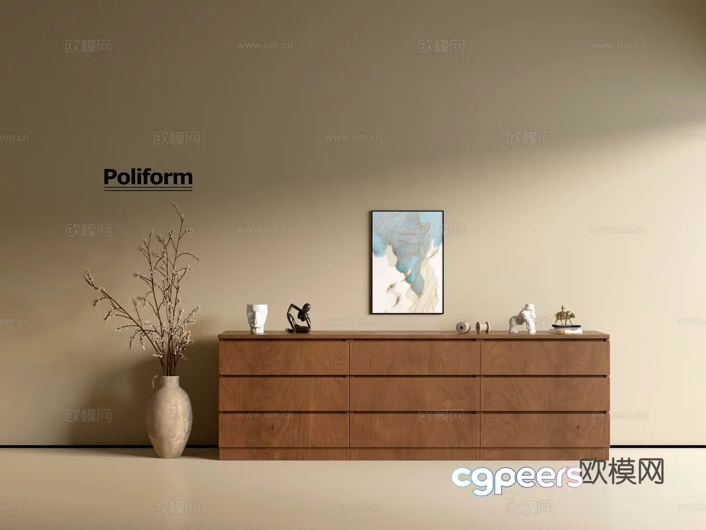 Modern wood grain cabinet ins wind minimalist wind cabinet whole cabinet sideboard balcony cabinet storage 3D model