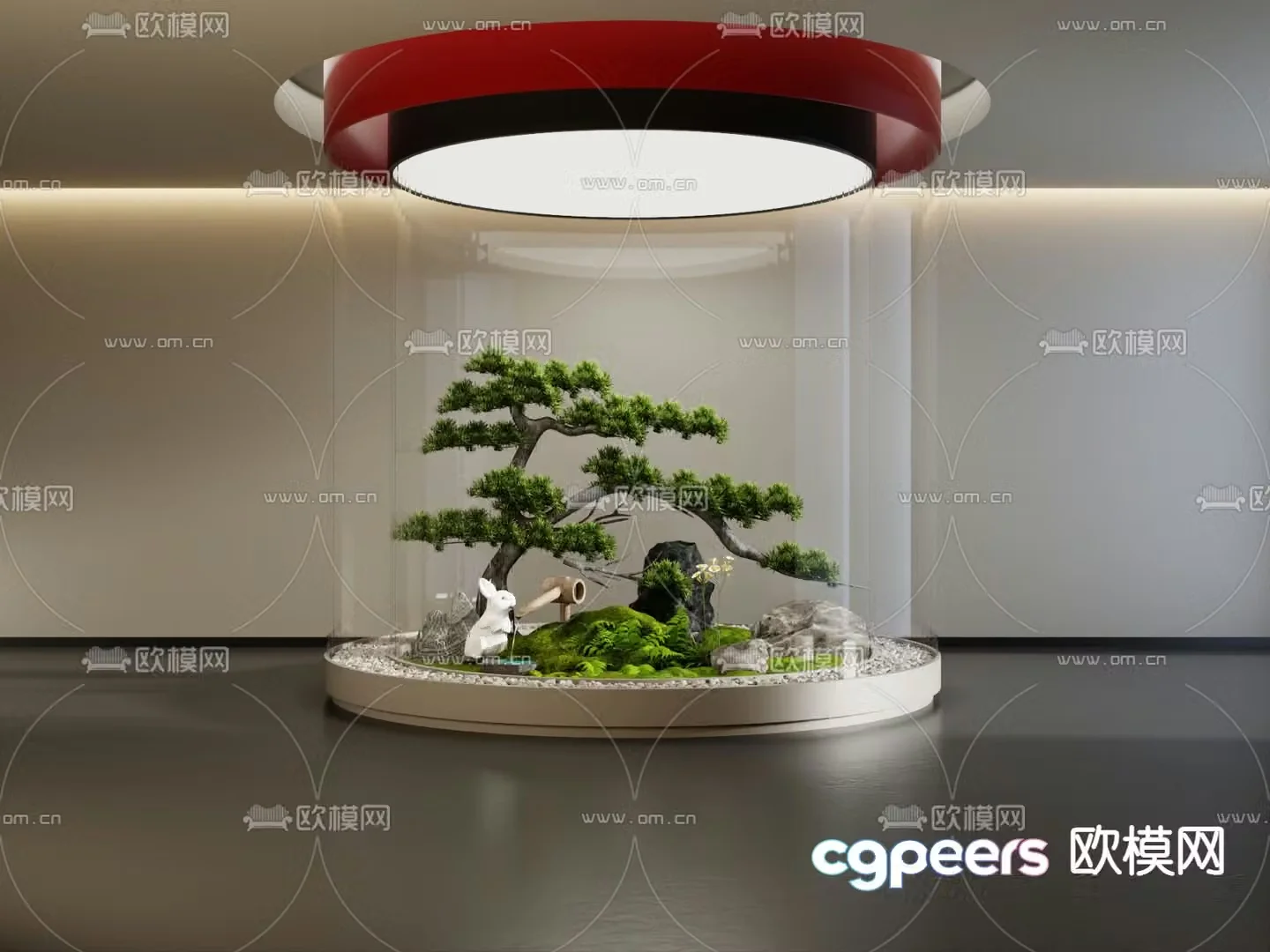 Indoor landscaping bryophytes 3d model