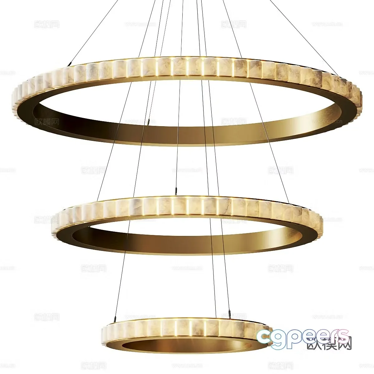 New Chinese Ring Chandelier 3D Model