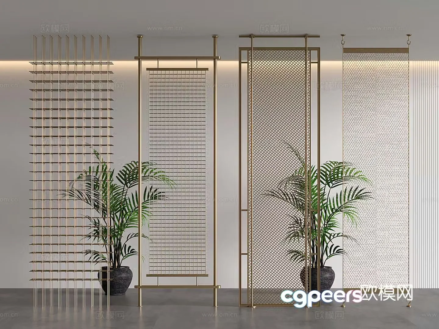 Modern wire mesh partition hollow partition metal mesh screen 3d model