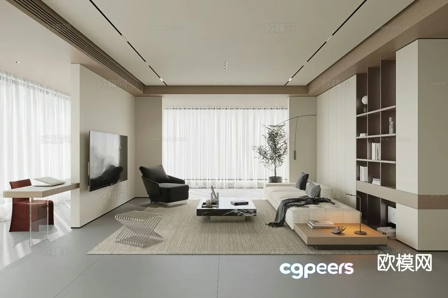 Modern living room 3d model