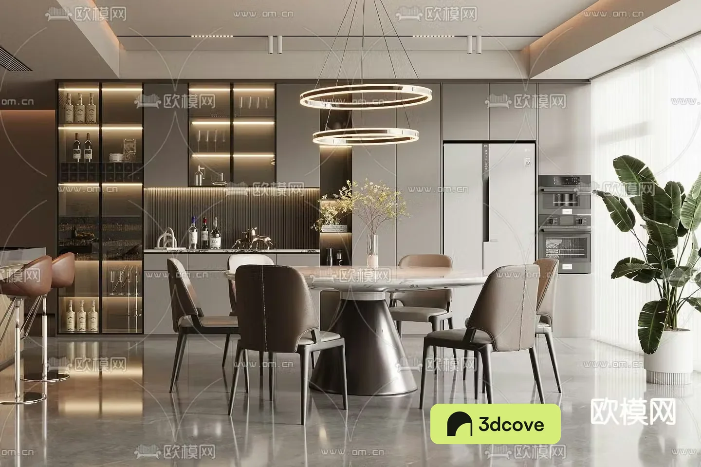Modern restaurant round dining table