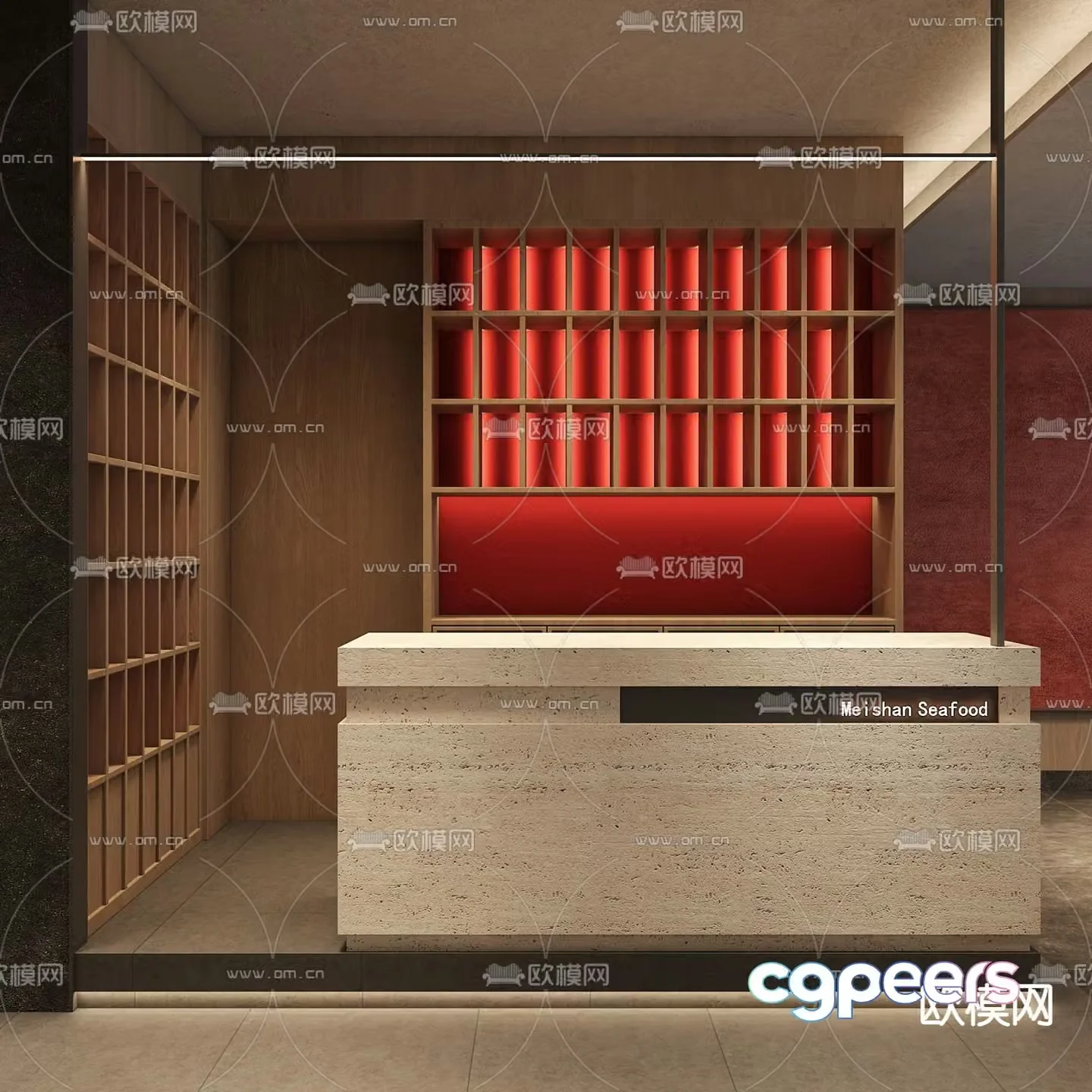 Reception desk service desk cashier 3d model