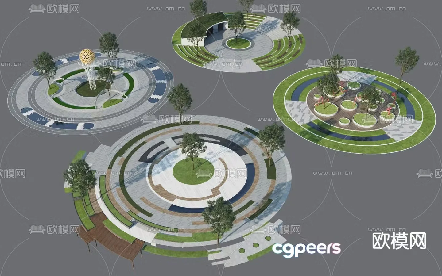 Park landscape 3d model