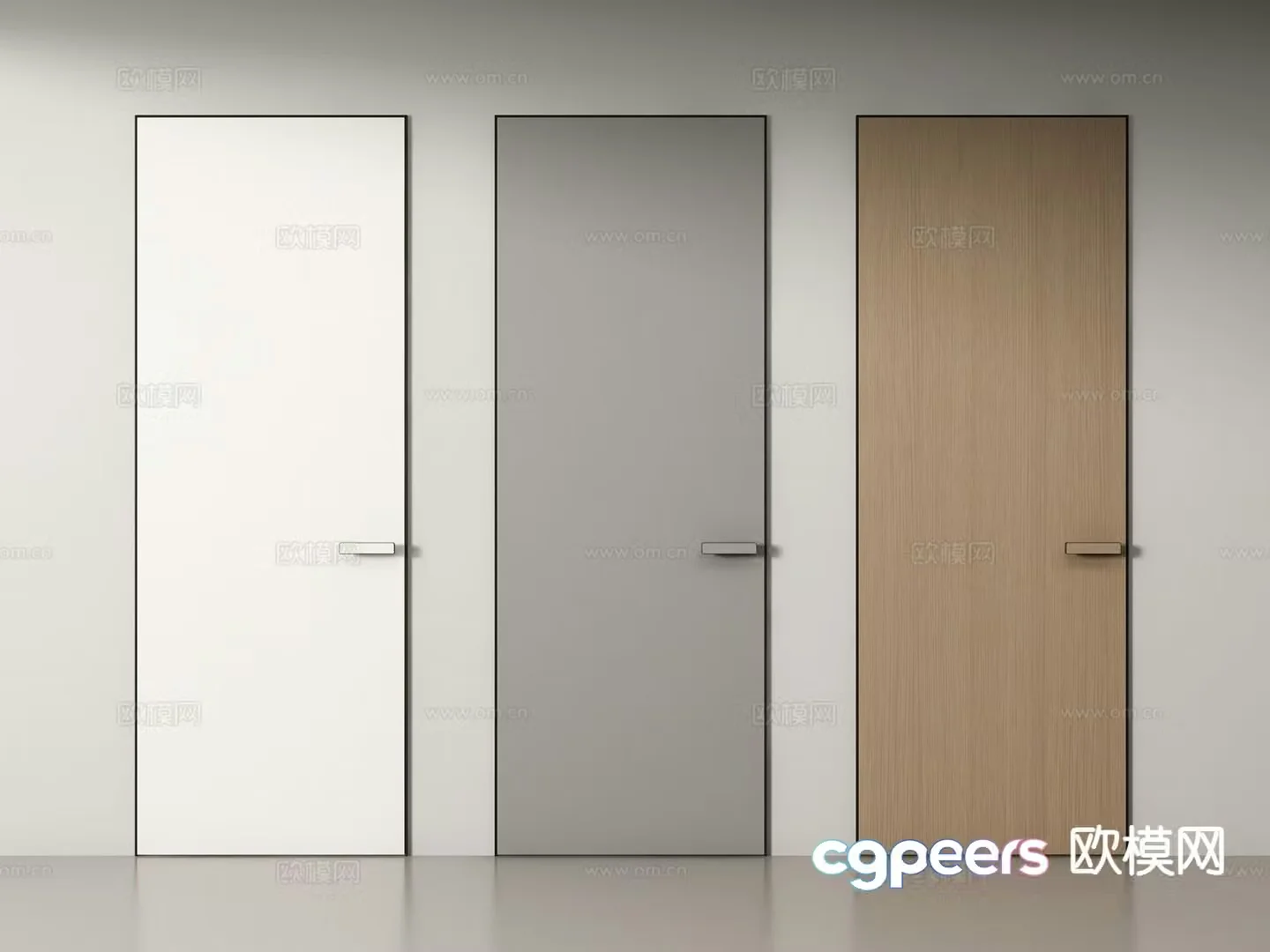 Modern frameless door Invisible door Single-open door 3D model