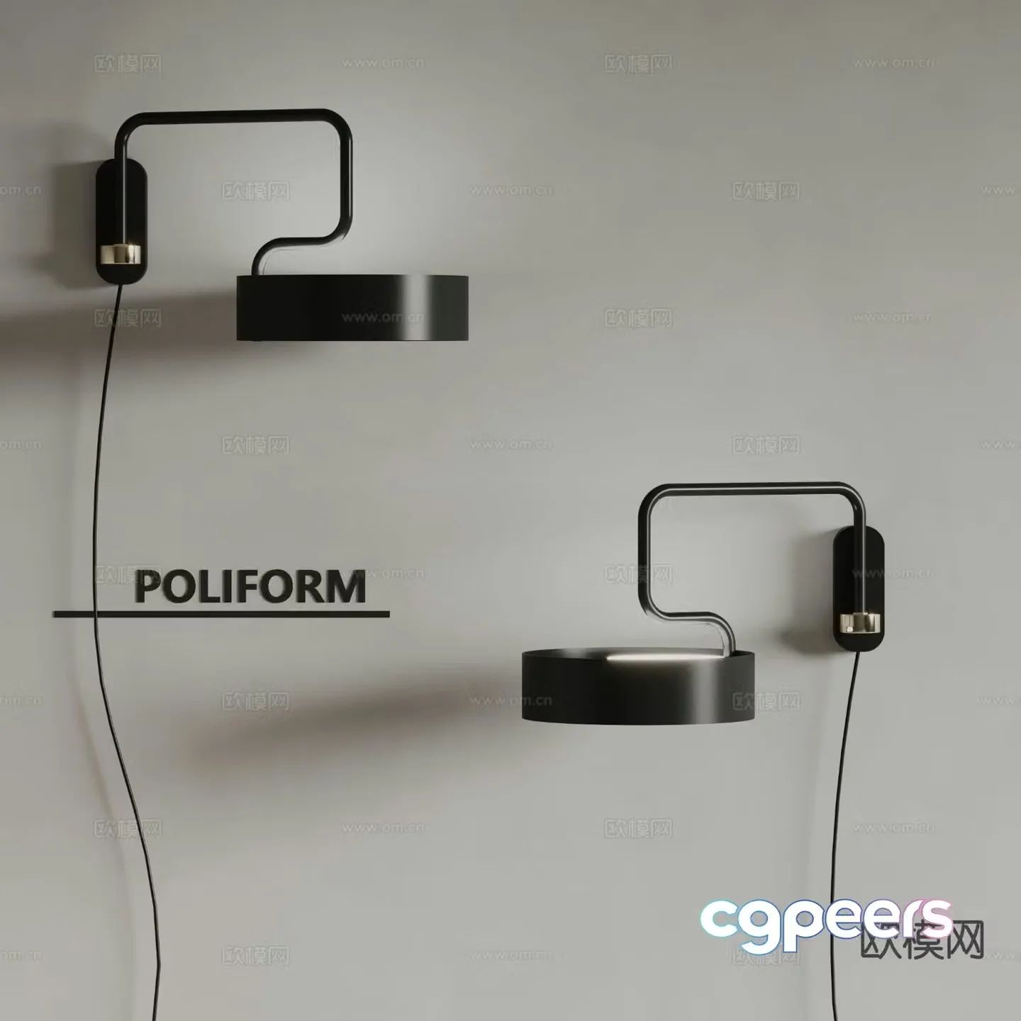 poliform modern wall light metal wall light 3d model