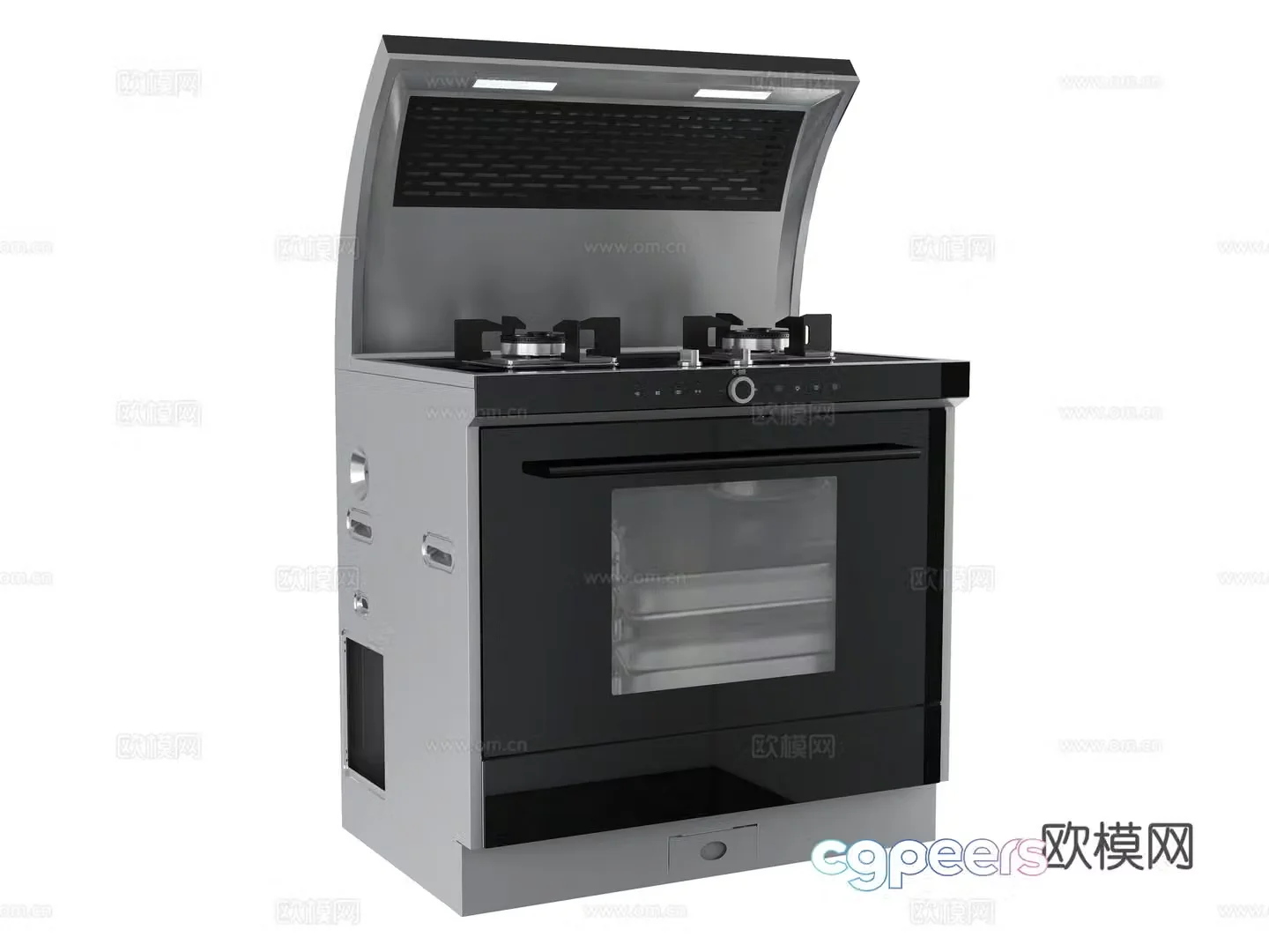 Modern integrated stove 3D model