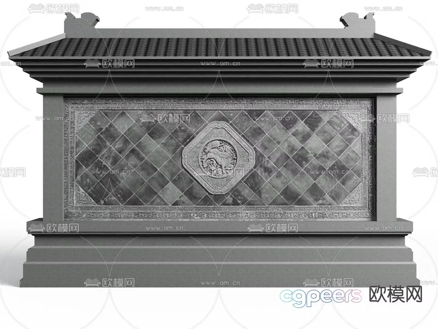 Chinese style landscape wall screen wall screen wall 3d model