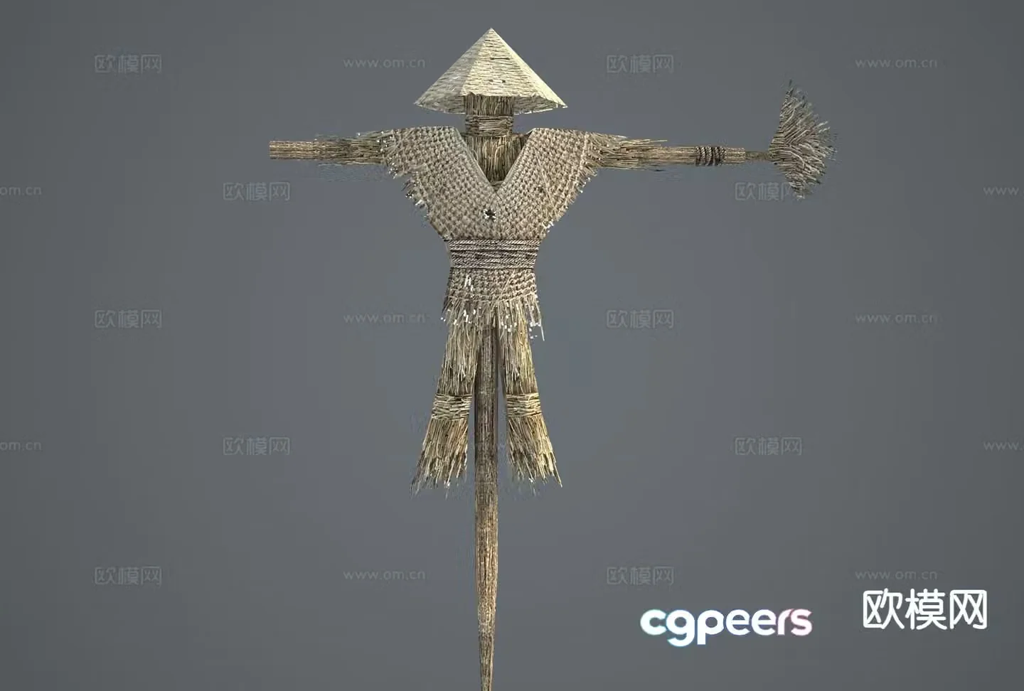 Chinese style scarecrow dummy 3d model