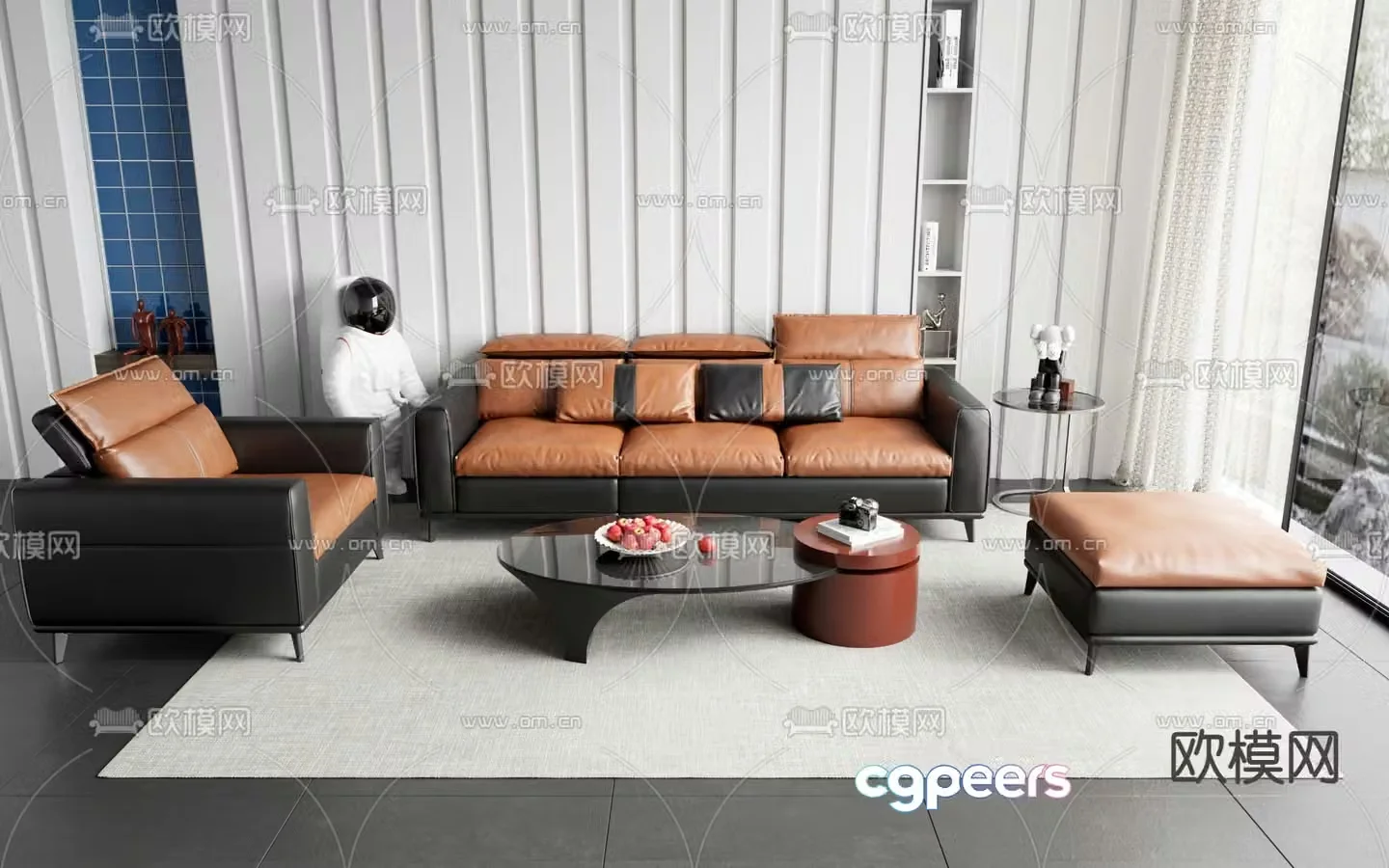 Modern sectional sofa 3d model