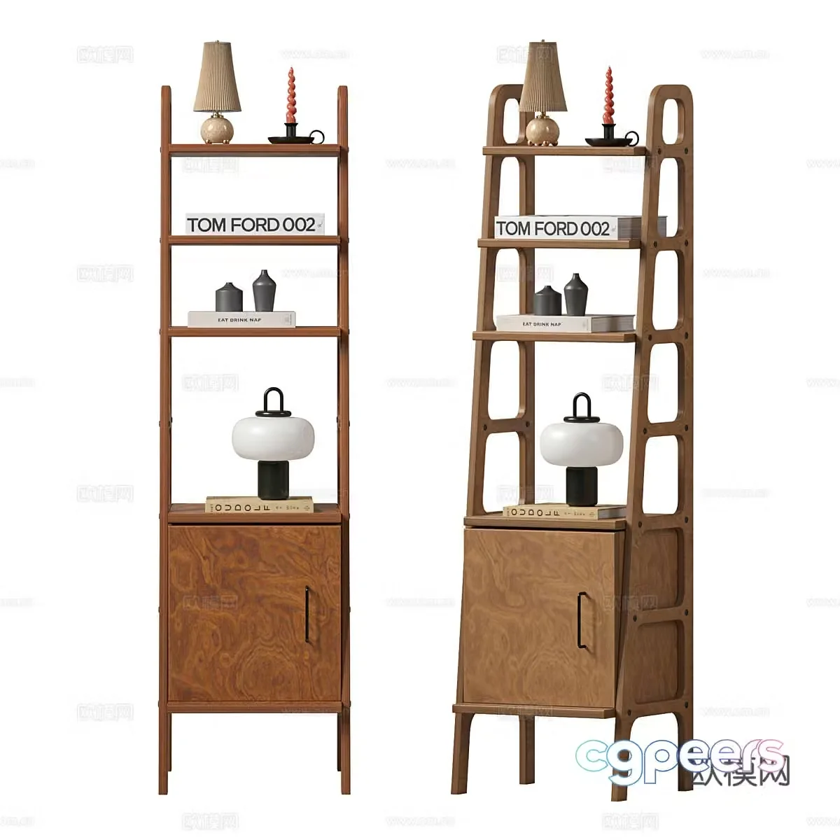New Chinese style medieval style finished decorative cabinet rack 3D model