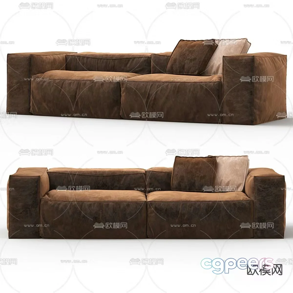 Double sofa upholstered sofa 3d model