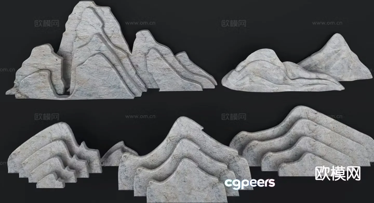 New Chinese Zen Stone Scenery Stone 3D Model