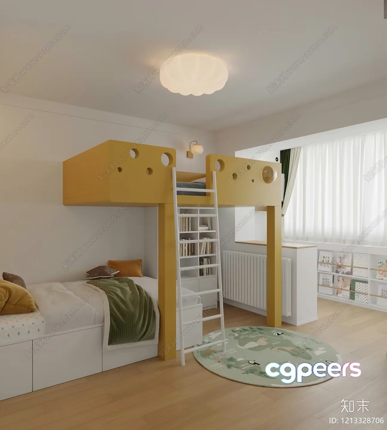 Cozy Children’S Bedroom 3D Model – 5522 – VRAY Render