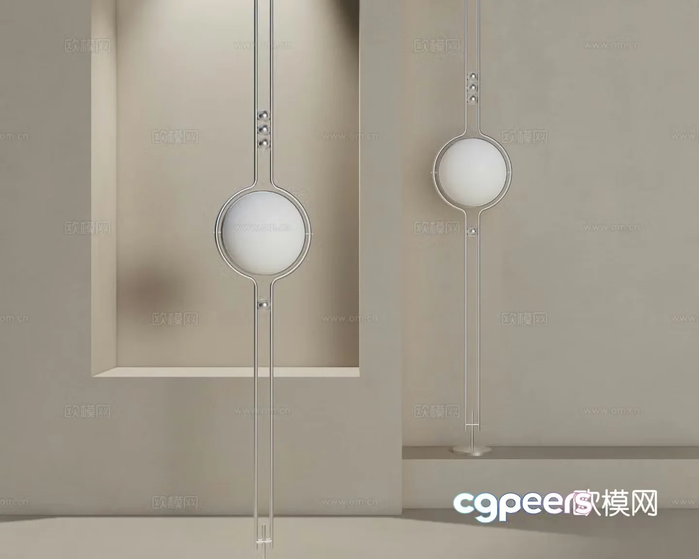 Spherical floor lamp 3d model