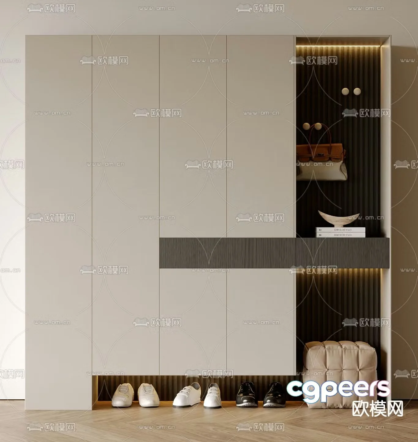 Entry shoe cabinet entrance cabinet 3D model