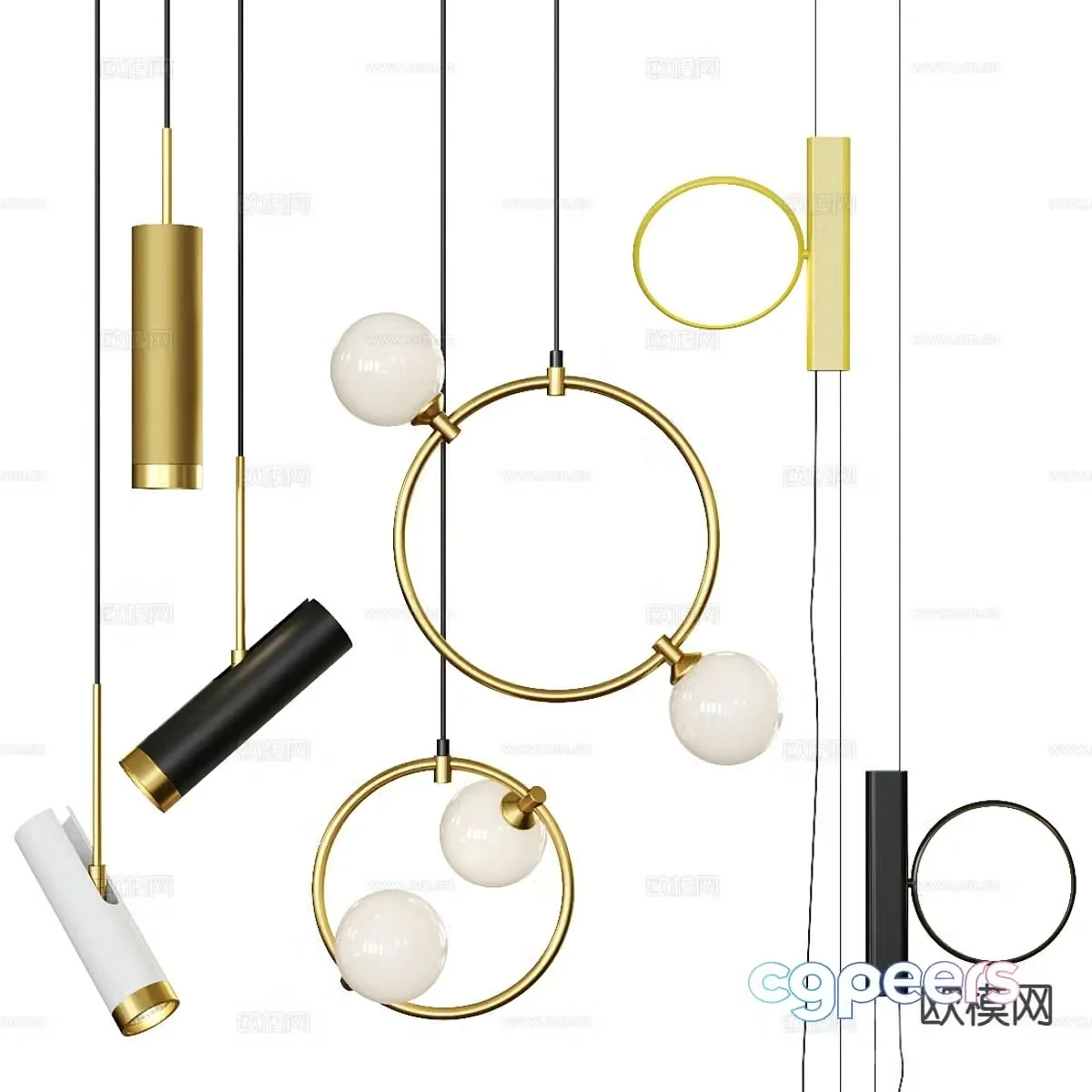 Light luxury creative chandelier 3D model