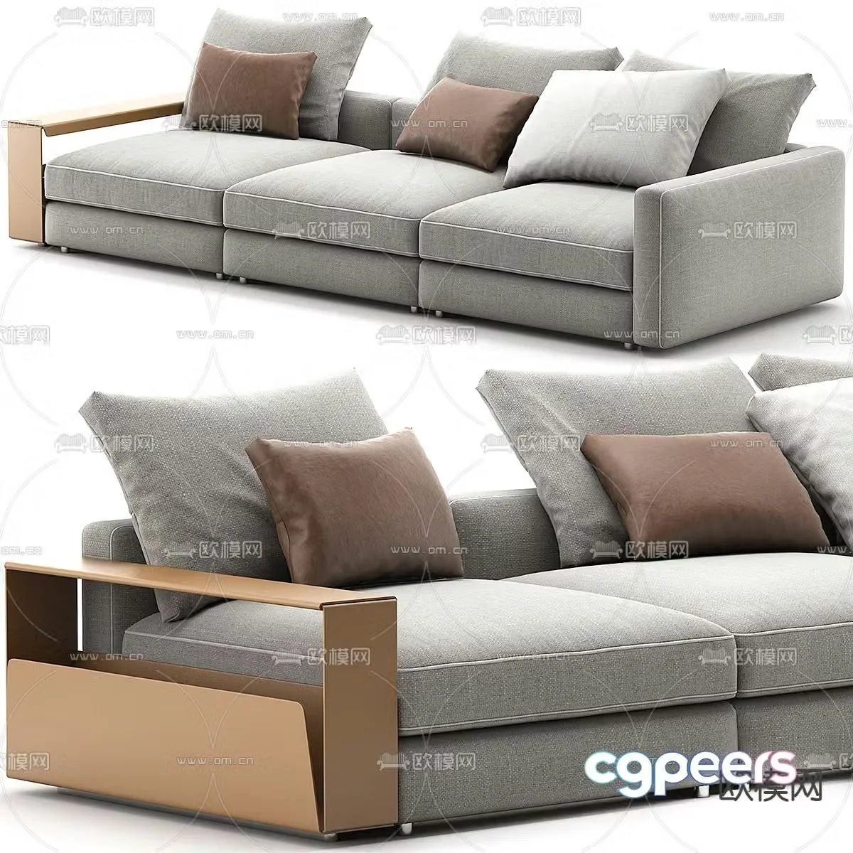 Flexform multi-person sofa 3d model