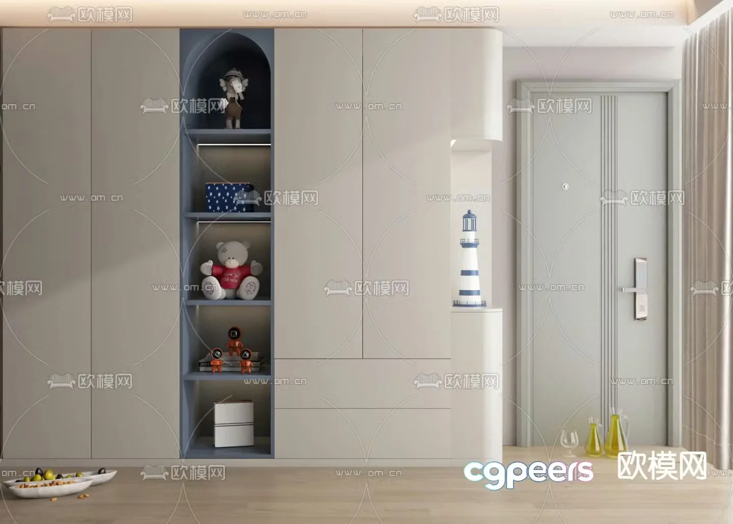 Modern wardrobe children’s room wardrobe storage cabinet 3d model