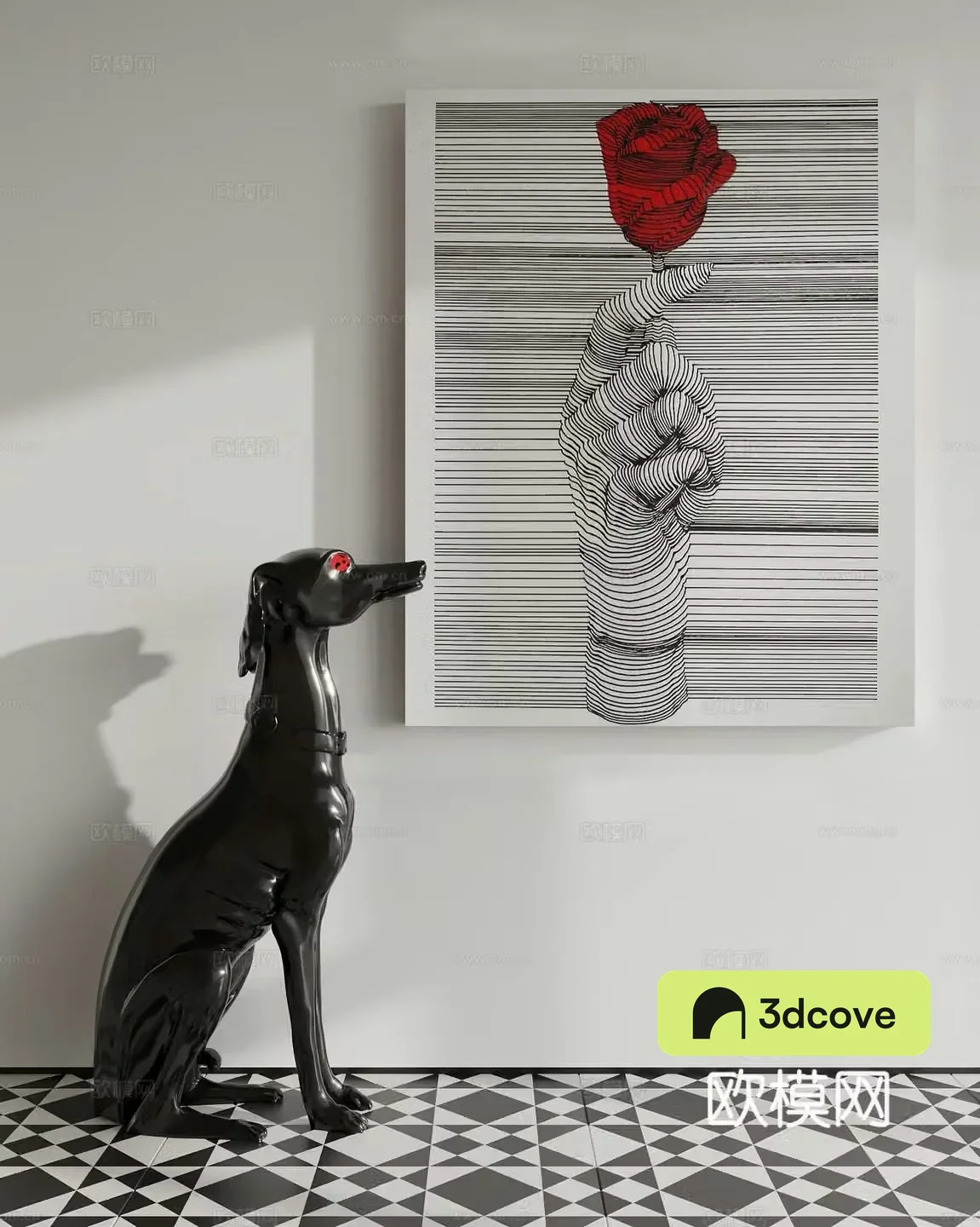 Modern abstract art deco painting