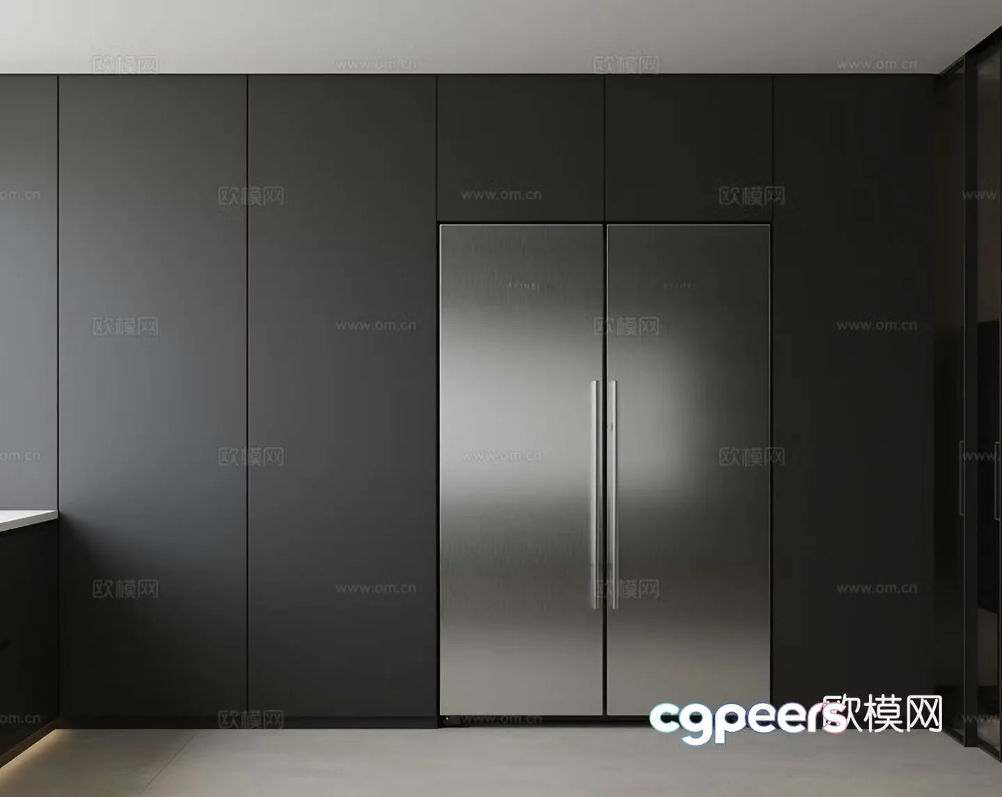 Refrigerator Liebherr Double-open door brushed stainless steel 3D model