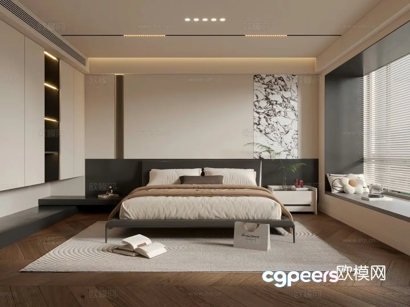 Modern bedroom master bedroom 3d model