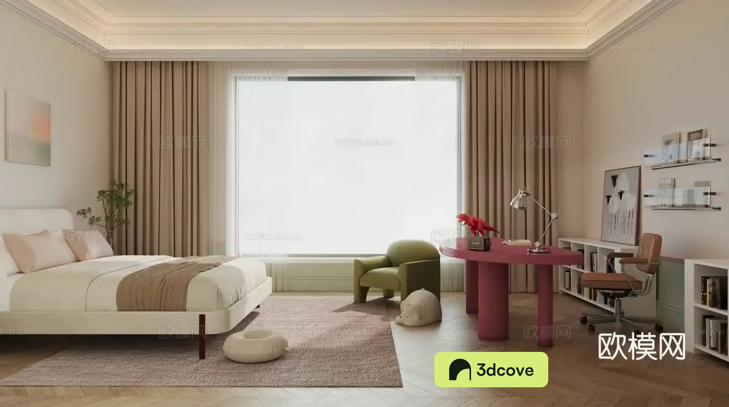 French simple bedroom teenager room