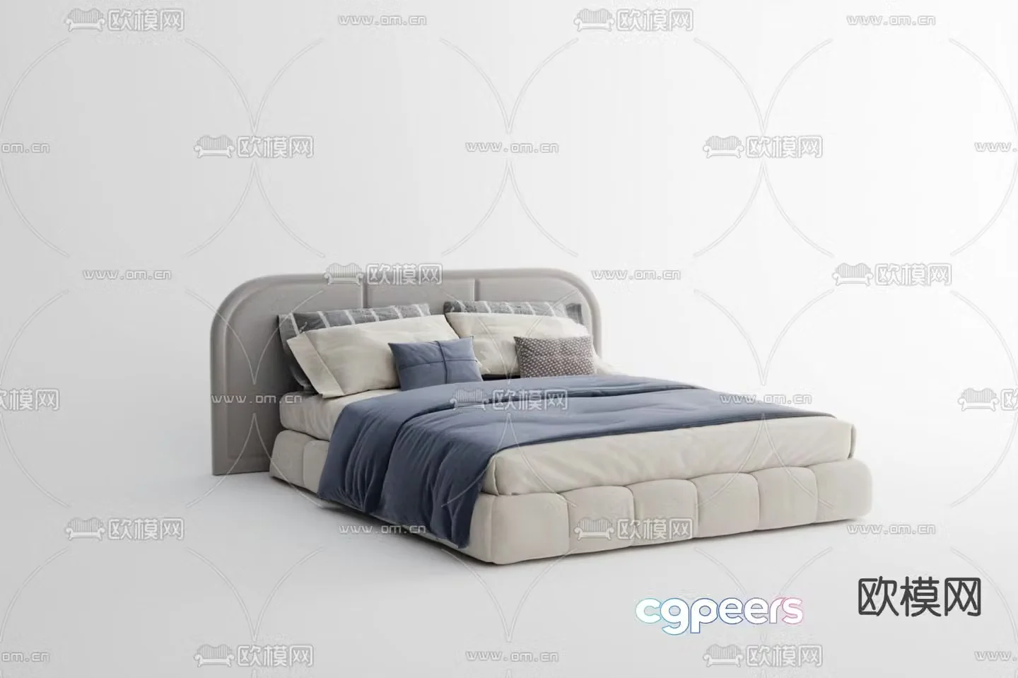 Modern double bed 3d model