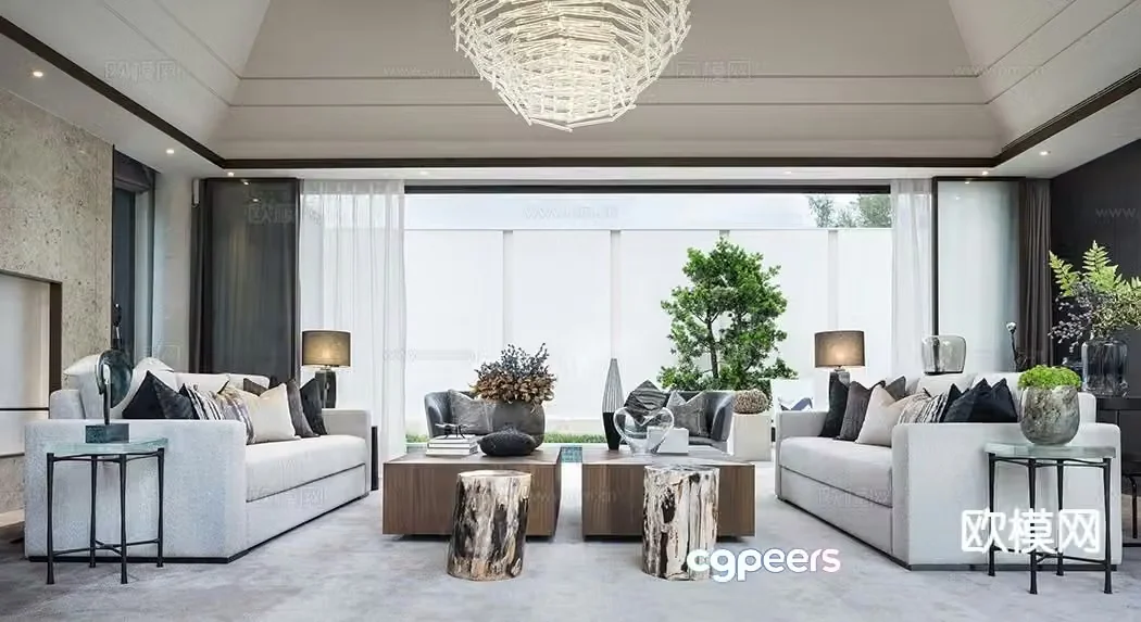 Modern reception sofa office sofa 3d model