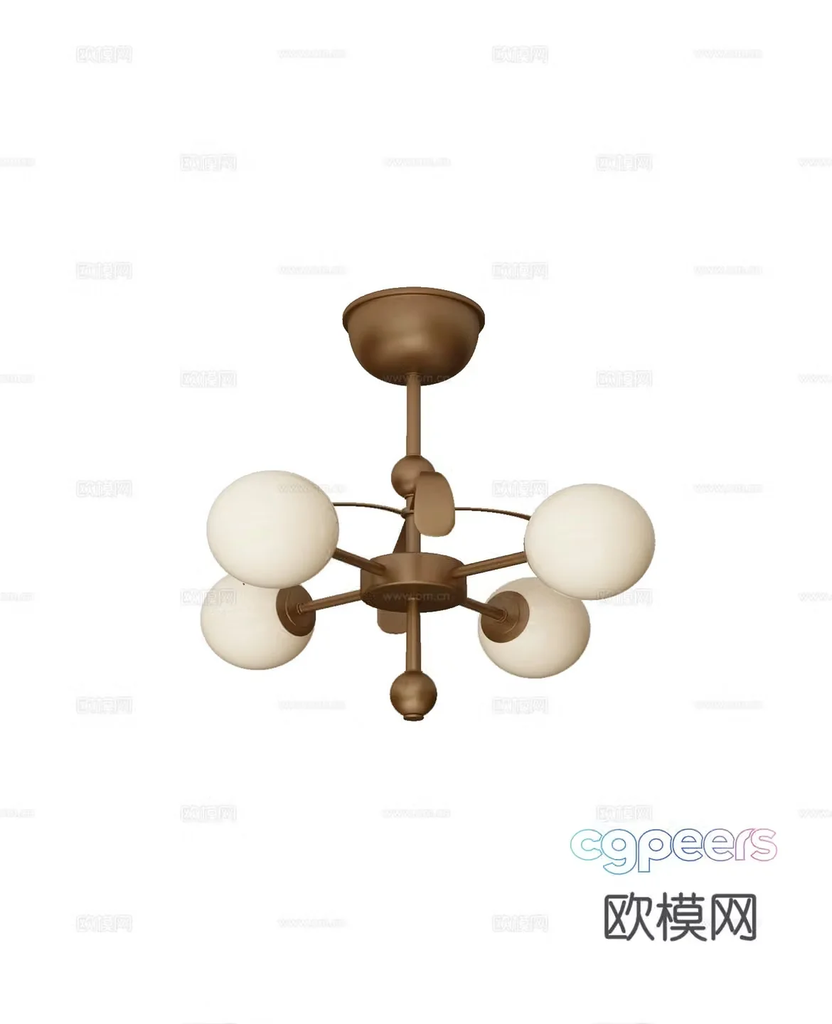 French multi-head chandelier 3d model