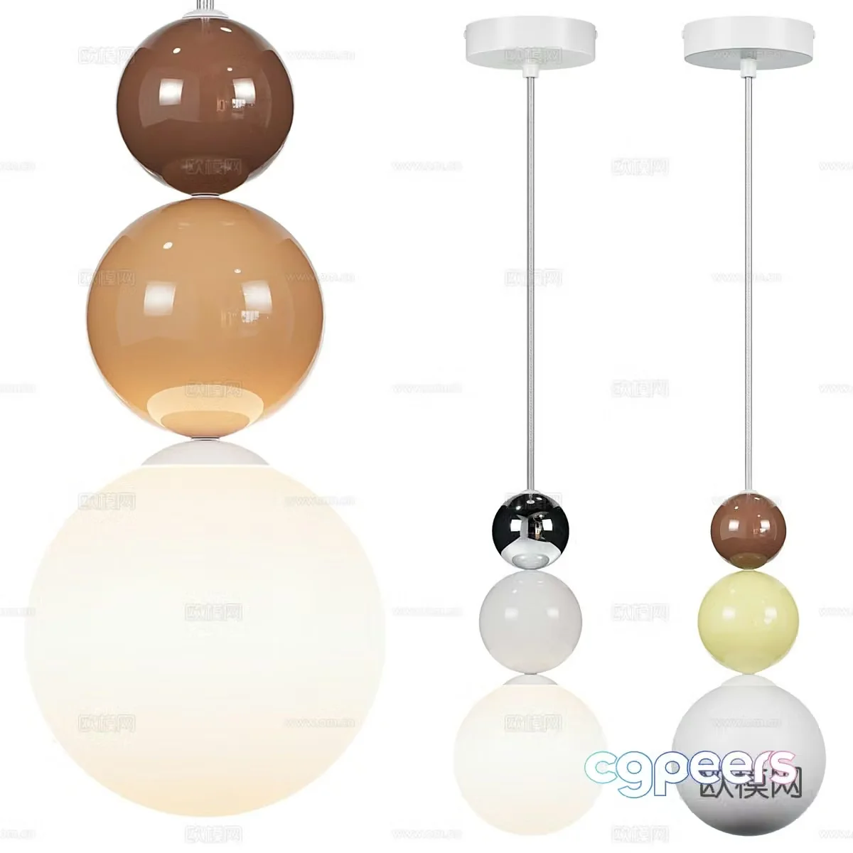 Modern simple chandelier chandelier simple chandelier spherical chandelier light luxury chandelier 3d model