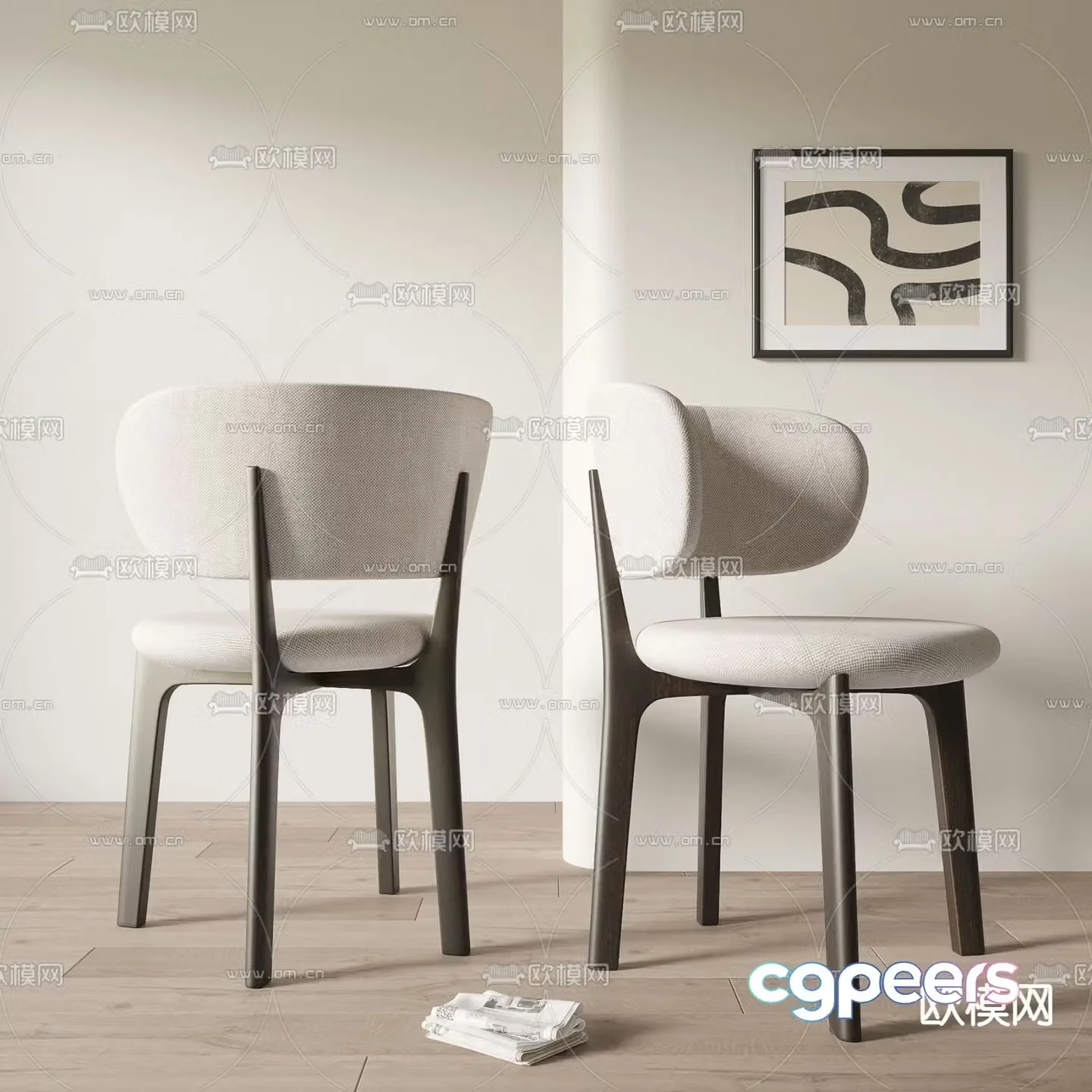 Wabi-sabi chair dining chair 3d model