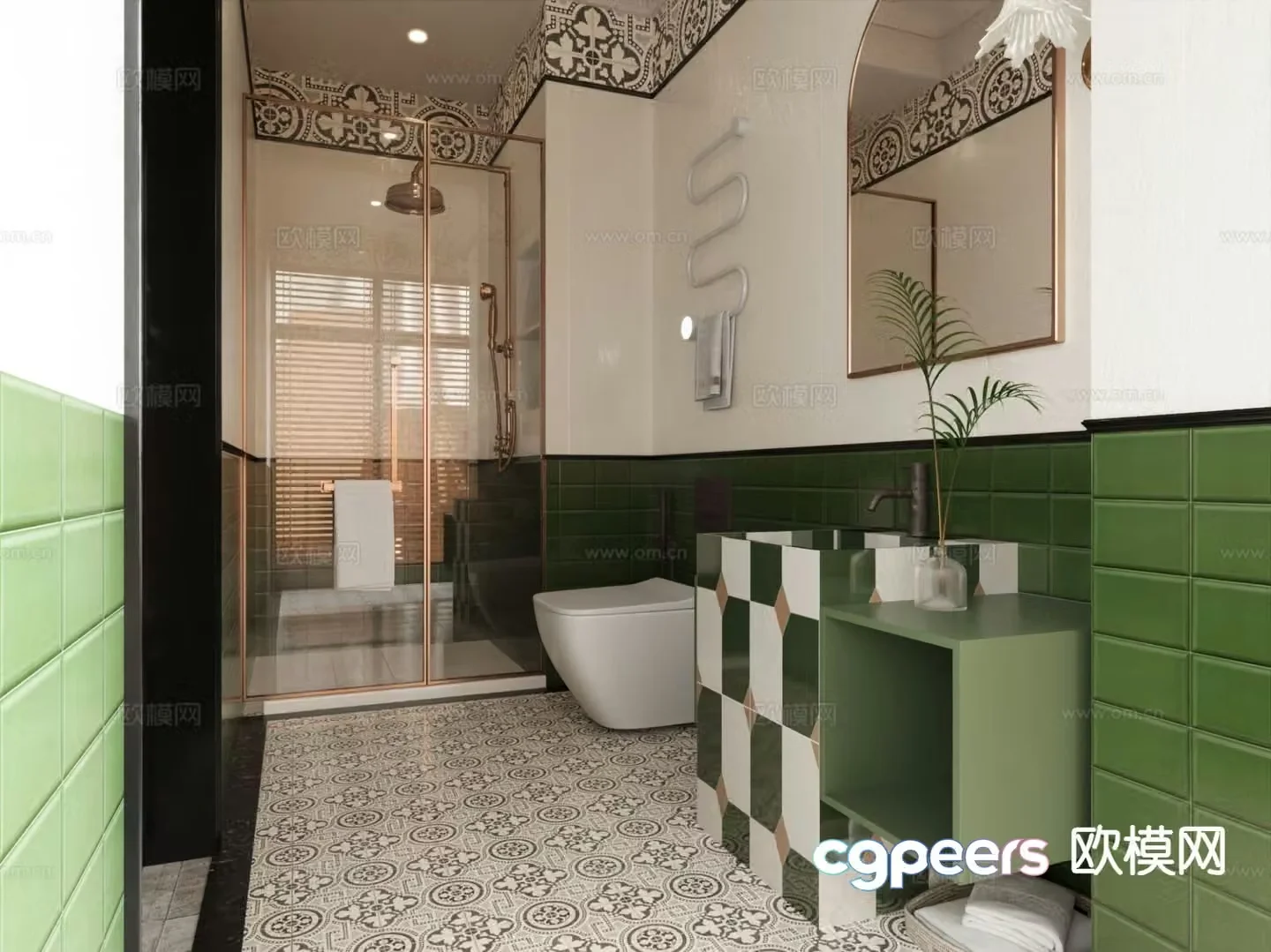 French bathroom bathroom 3d model