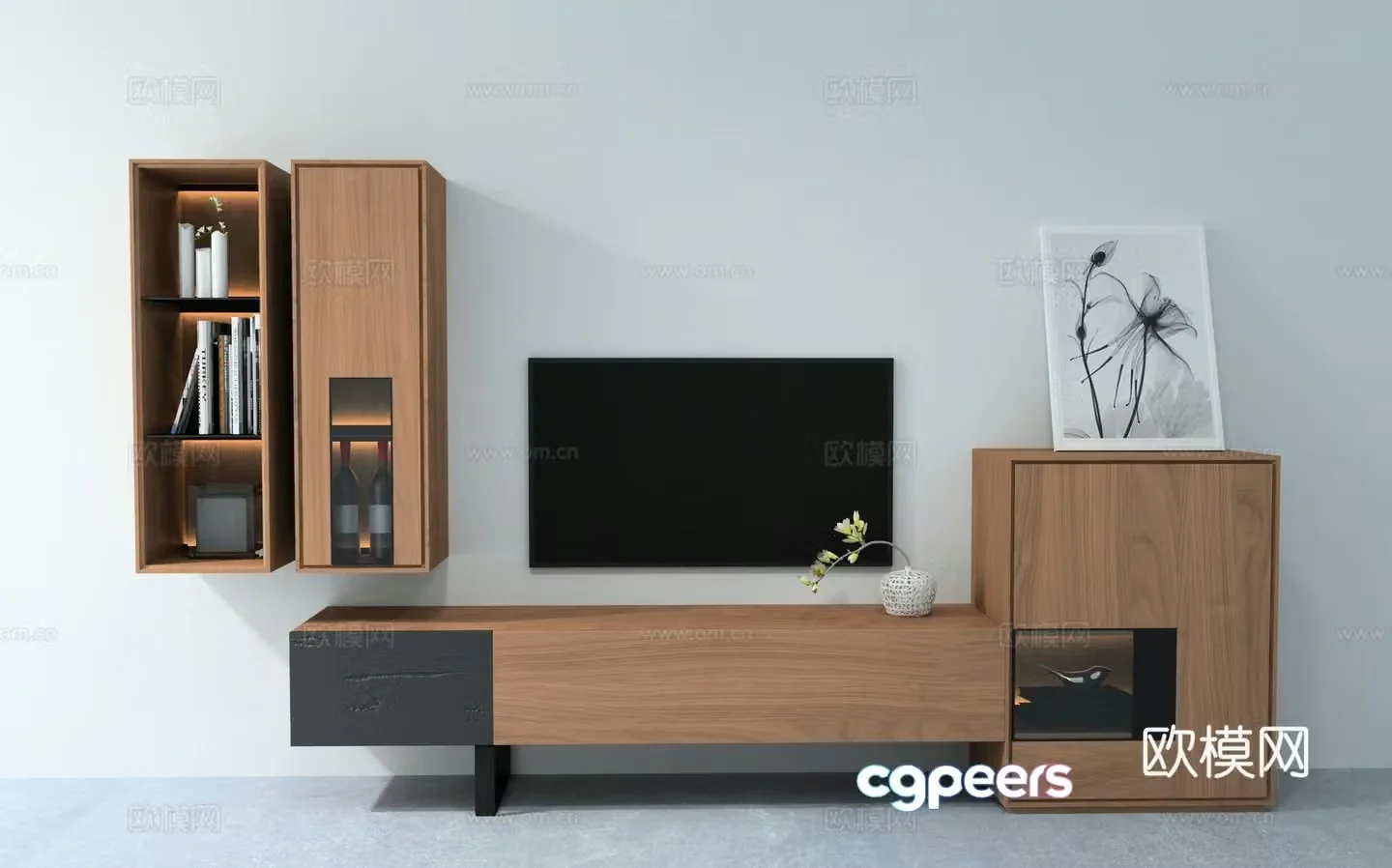 Combination TV cabinet 3D model