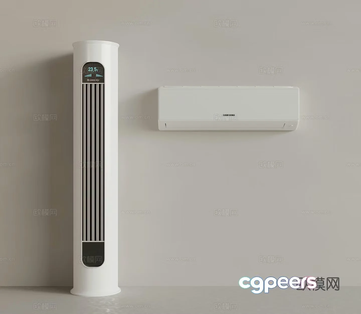 Modern air conditioner Vertical air conditioner Wall-mounted air conditioner 3D model