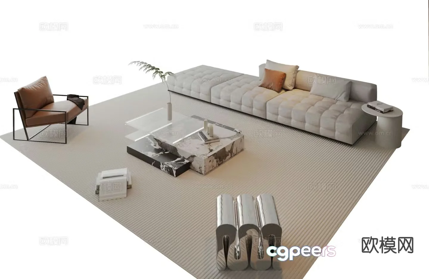 Modern sectional sofa 3d model