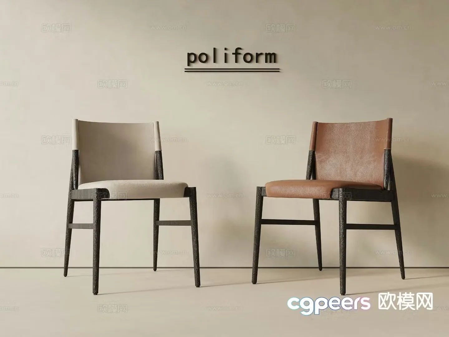 Medieval style chair dining chair 3d model