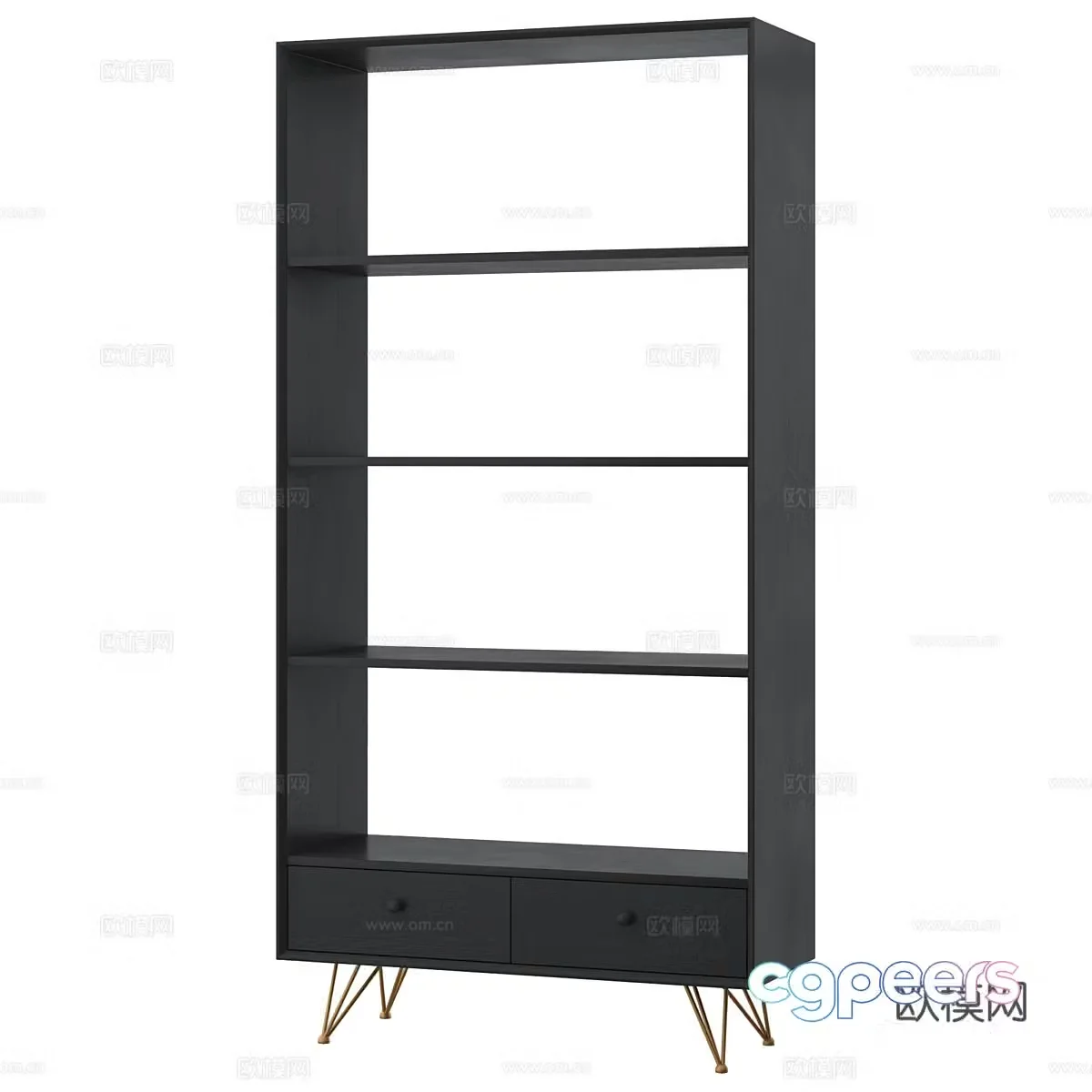 Nordic simple bookcase bookcase simple bookcase decorative bookcase living room bookcase 3d model